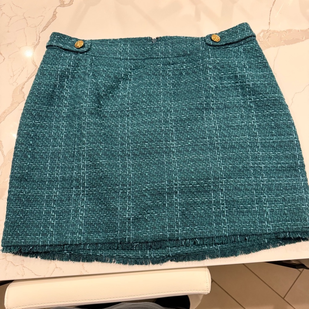 White House Black Market Teal Mini Skirt
